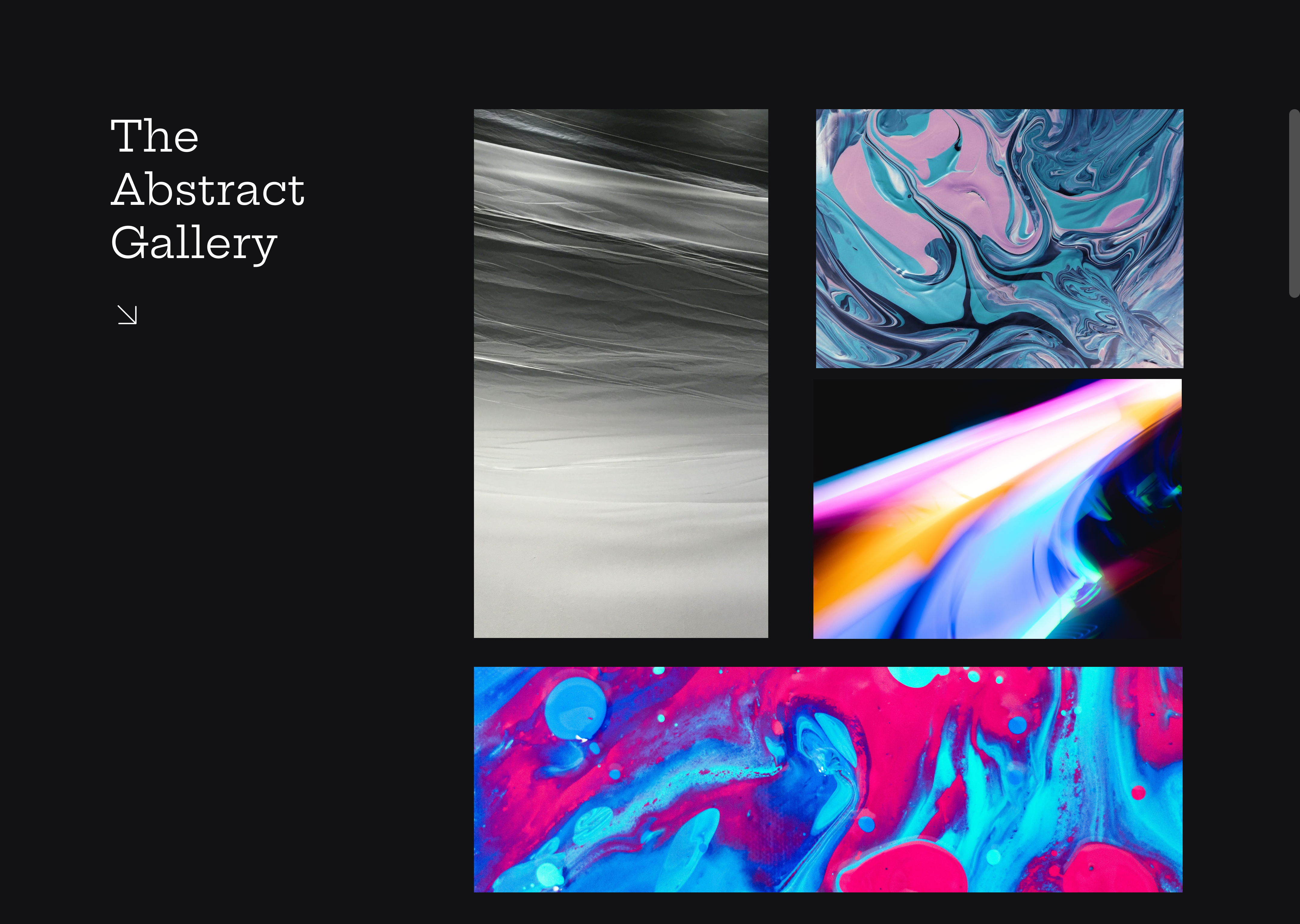 varios quadros abstratos, com cores variadas