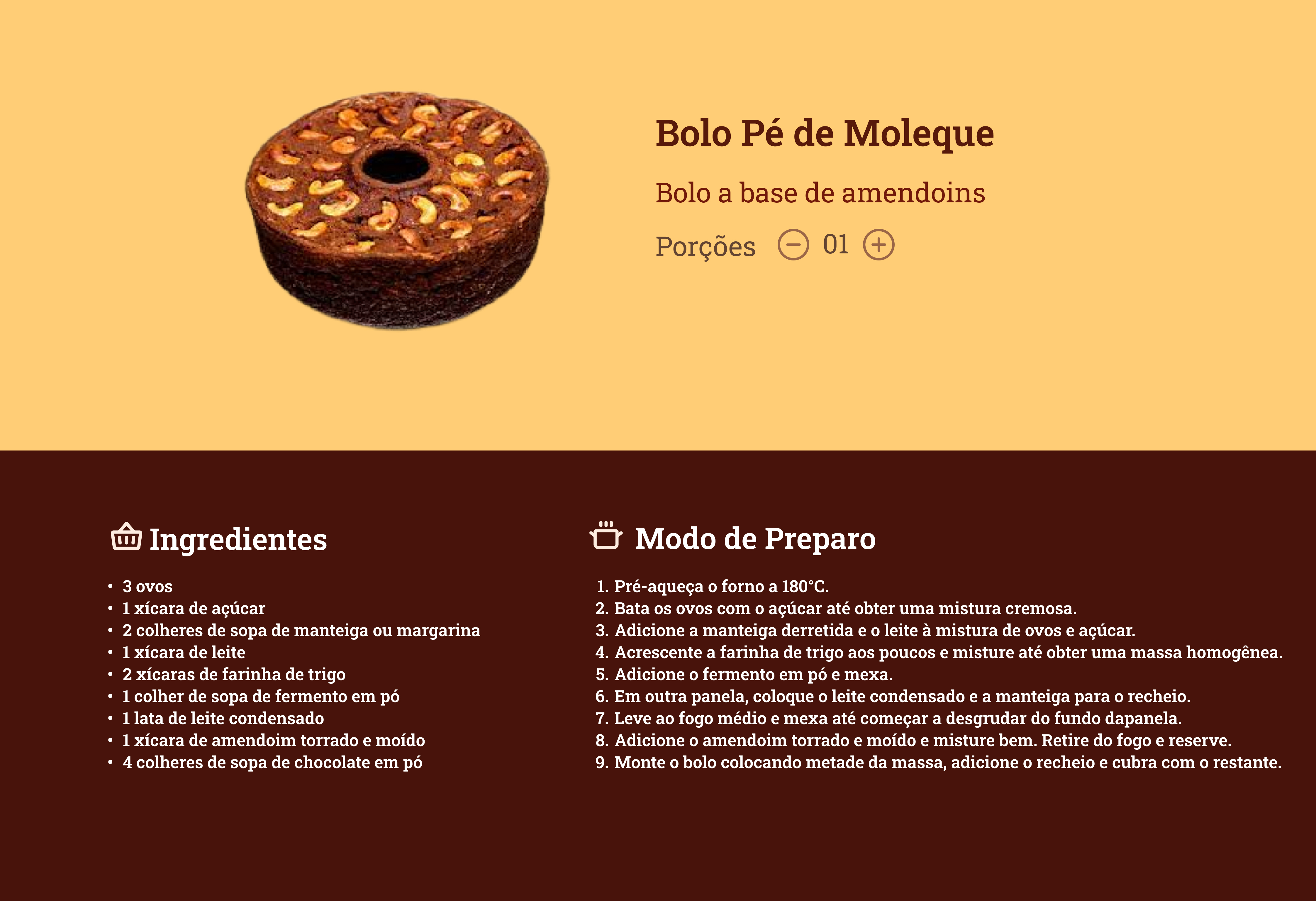 receita de bolo de pe de moleque
