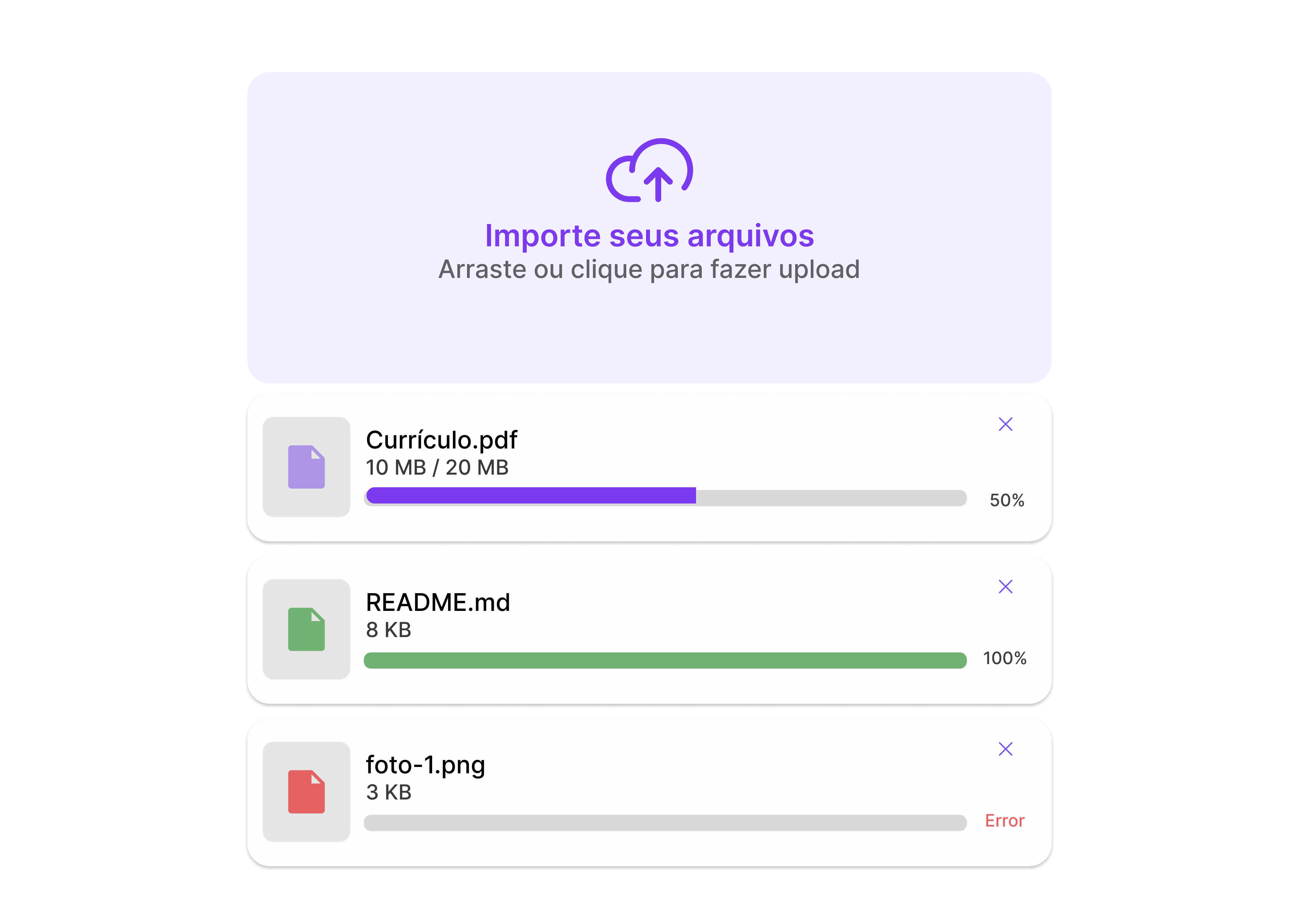 carregamento de arquivos